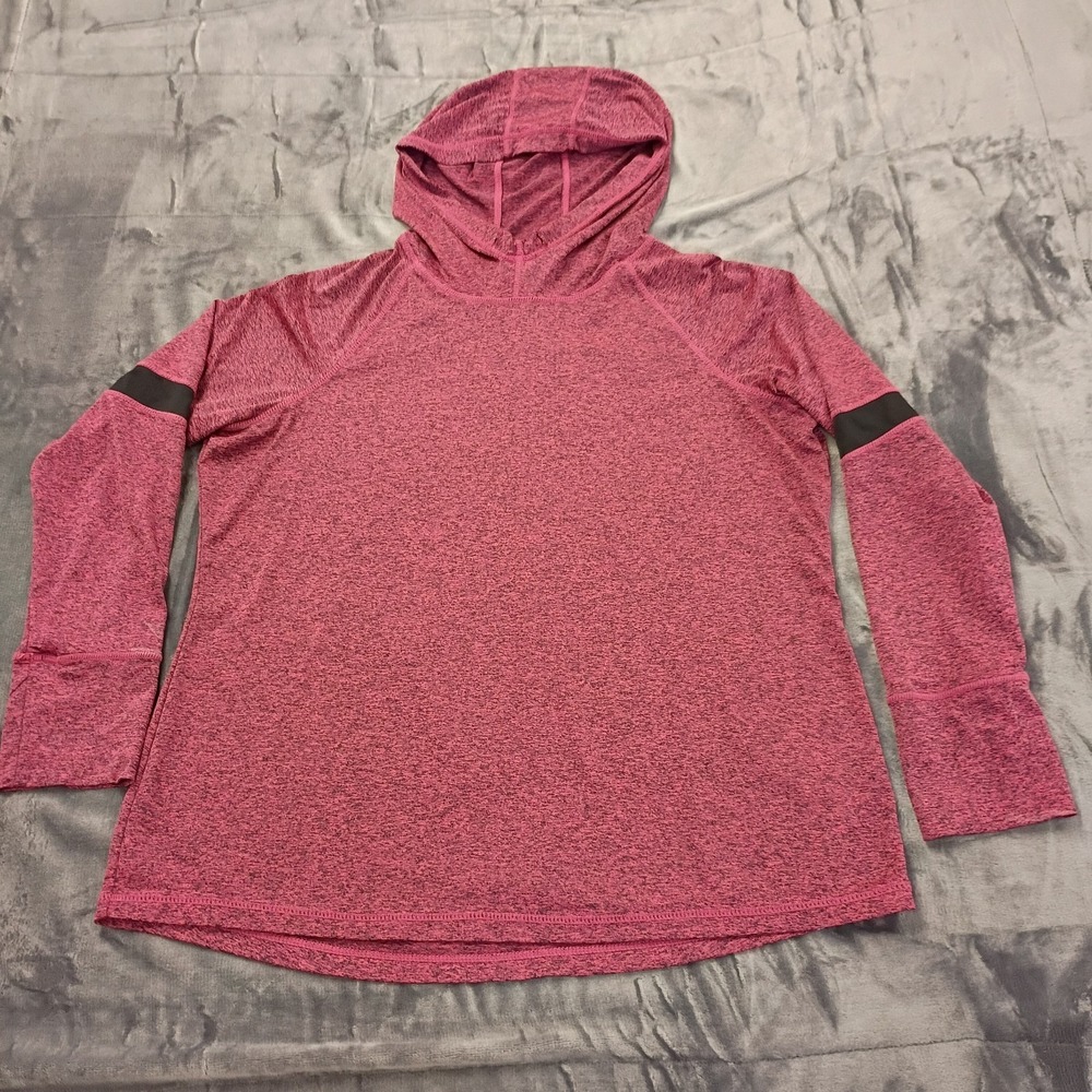 Cascade Sports Performance Hoodie Womens 2XL Heather Pink Black Raglan Sleeve